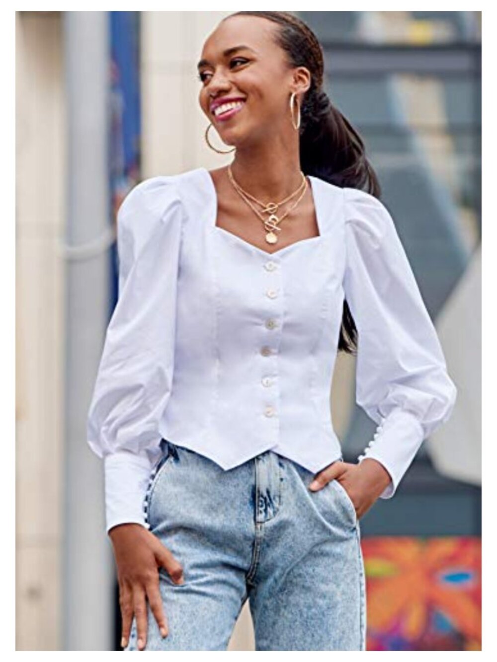 McCall's Sewing Pattern Kit Puff Sleeve Peasant Top Sizes 6-14